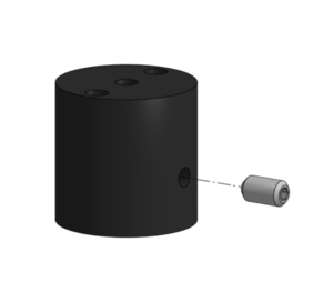 black cylinder with screw exploded