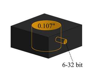 diagram of the bearing with the sizes of the holes