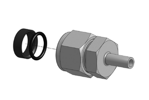 Adapter 0.5 Swagelok x 0.25 tube ORS exploded